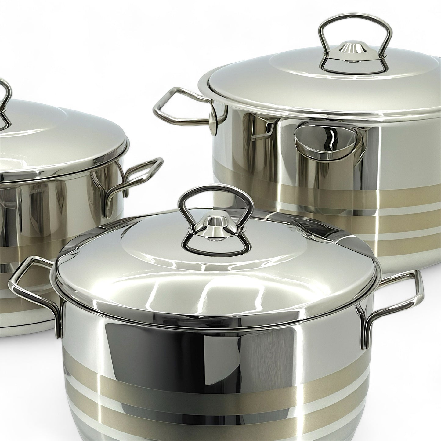 Classic Stainless Steel Cooking Pot Set