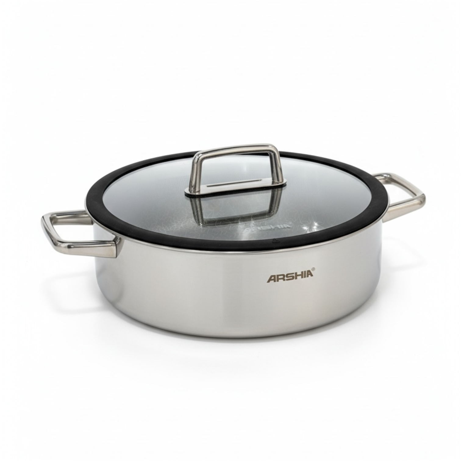 Arshia 28cm Hybrid Stainless Steel Non-Stick Casserole with Lid - Mawaeen