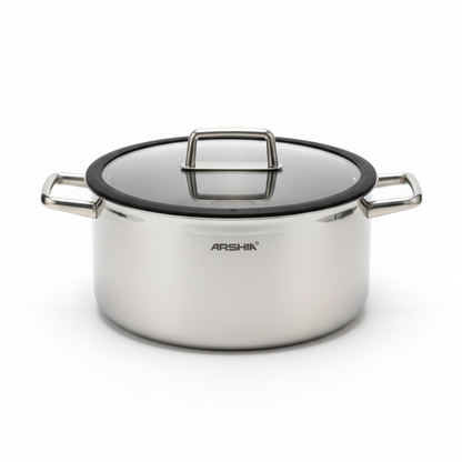 Arshia 28cm Hybrid Stainless Steel Non-Stick cooking pot with Lid - Mawaeen