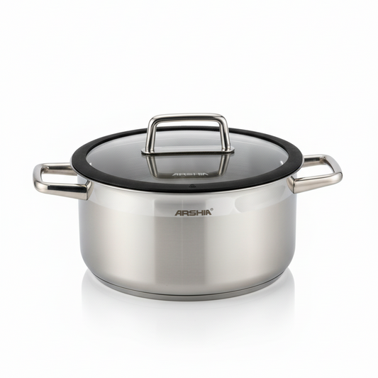 Arshia 24cm Hybrid Stainless Steel Non-Stick cooking pot with Lid - Mawaeen