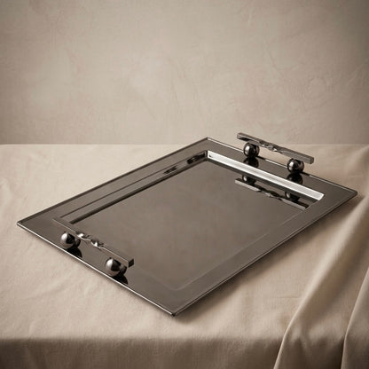 Chrome Stainless Steel Serving Tray – (XL) - Mawaeen