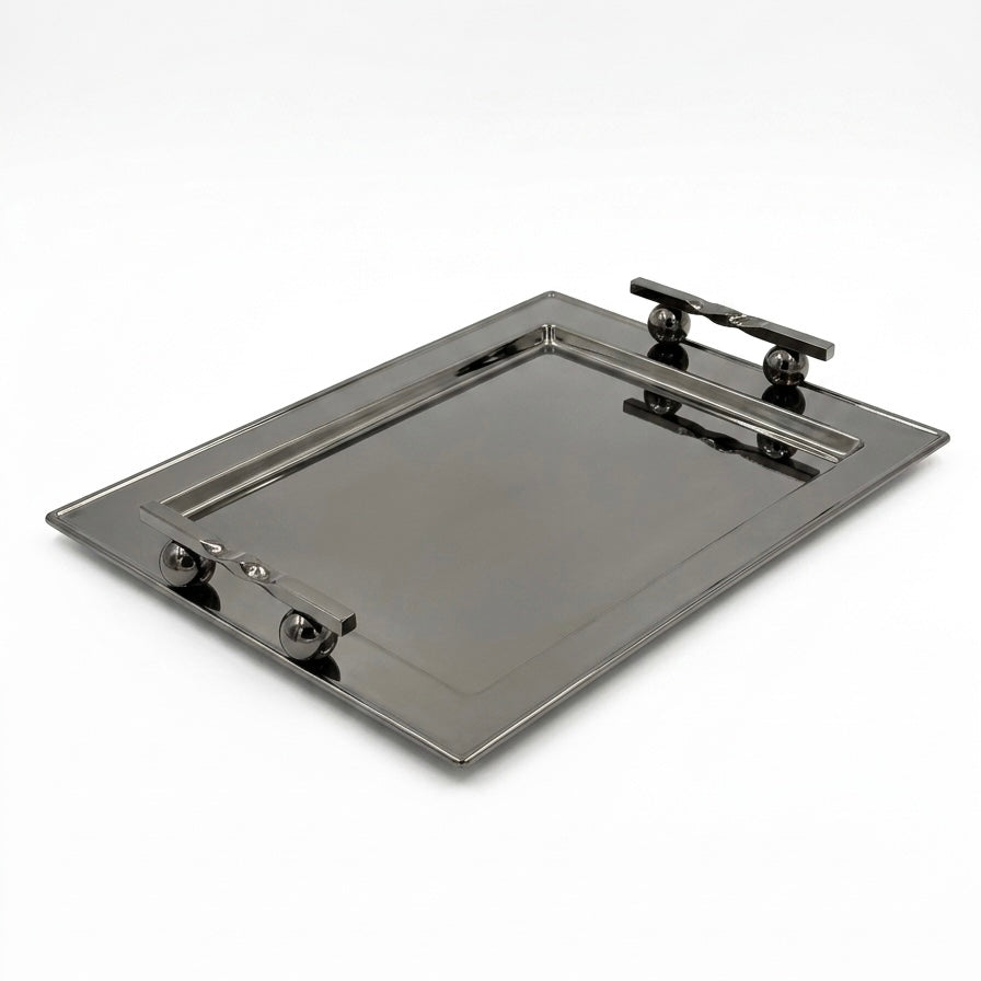 Chrome Stainless Steel Serving Tray – (XL) - Mawaeen