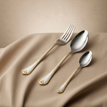 Elegant 36-Piece Gold & Silver Cutlery Set - Mawaeen