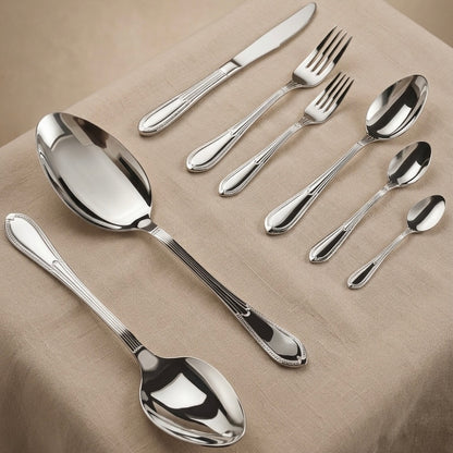 AlbenBerg Stainless Steel Cutlery Set with Stand - silver - Mawaeen
