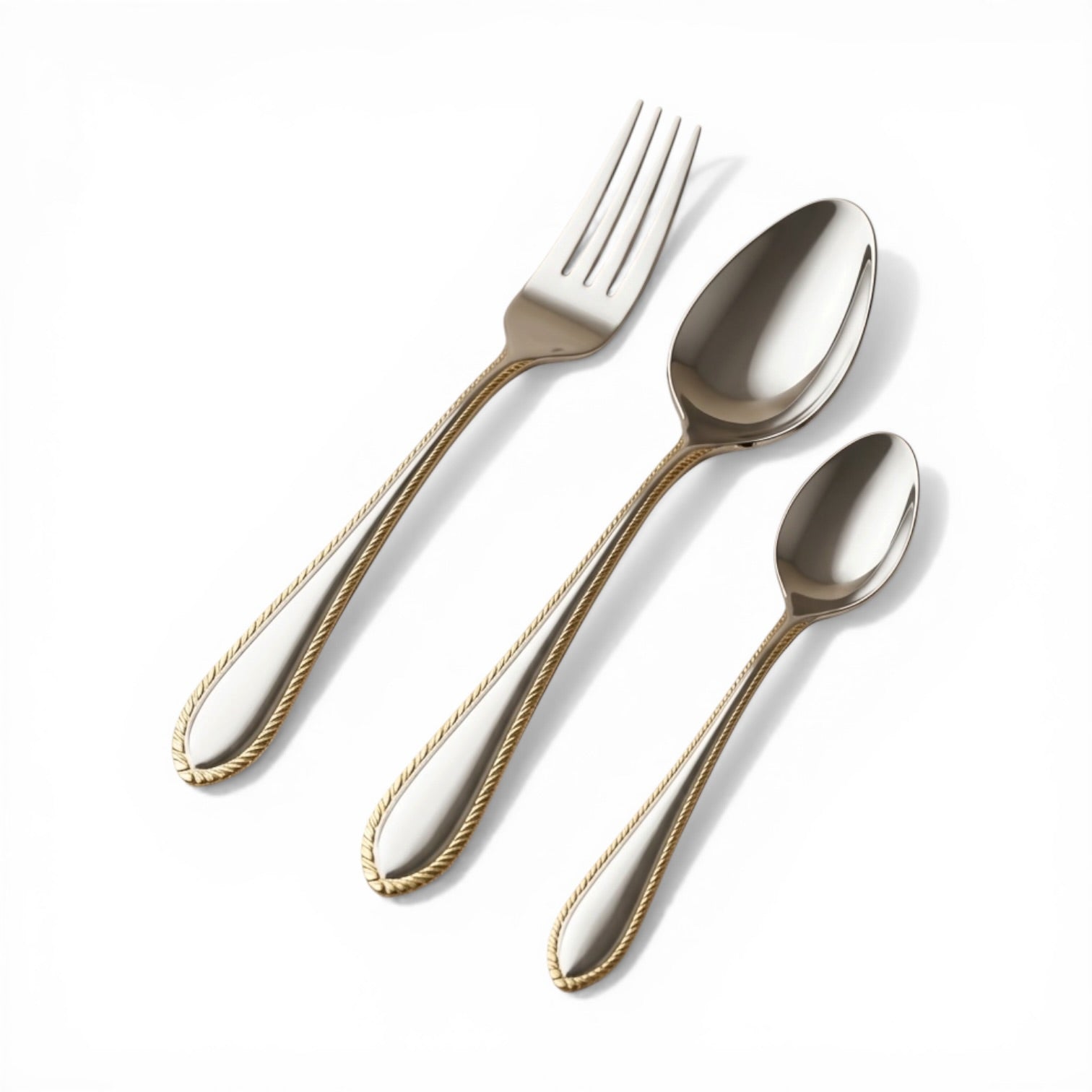 MGFR Premium 36-Piece Gold & Silver Cutlery Set - Mawaeen