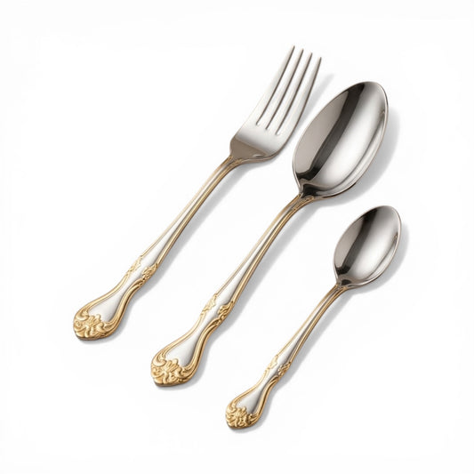 Premium 36-Piece Gold & Silver Cutlery Set - Mawaeen