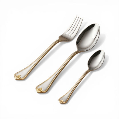 Elegant 36-Piece Gold & Silver Cutlery Set - Mawaeen