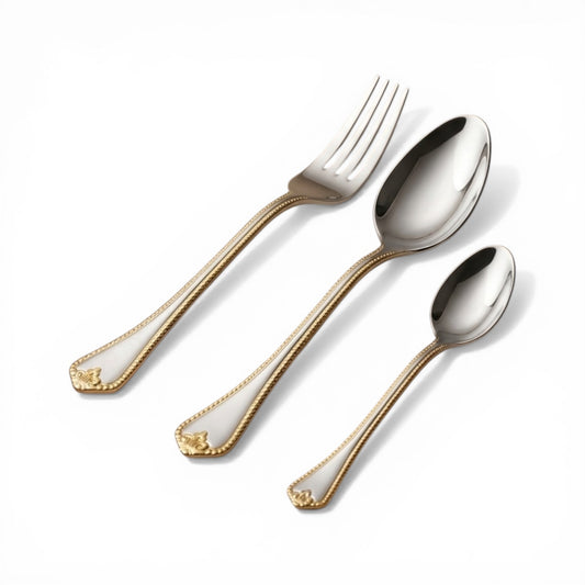 Elegant 36-Piece Gold & Silver Cutlery Set - Mawaeen
