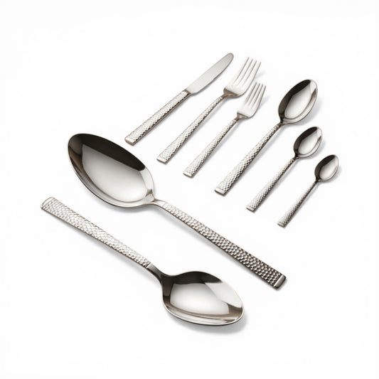 AlbenBerg Premium Stainless Steel Cutlery Set with Stand - Silver - Mawaeen