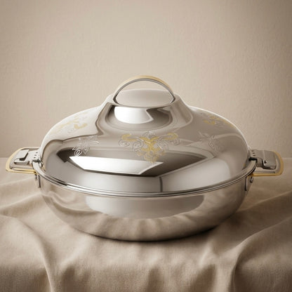 Elmah Gold Hot Pot 35 cm – Stainless Steel Food Warmer - Mawaeen