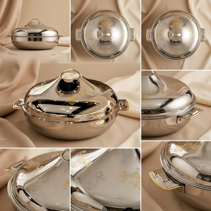 Elmah Gold Hot Pot 35 cm – Stainless Steel Food Warmer - Mawaeen