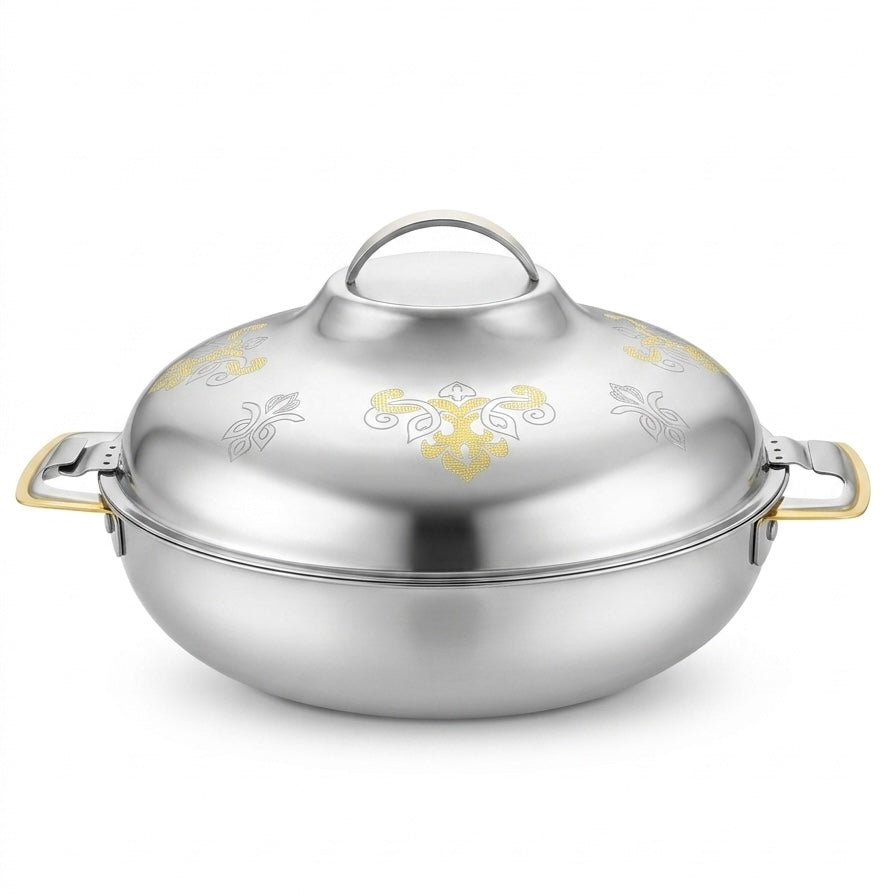 Elmah Gold Hot Pot 32 cm – Stainless Steel Food Warmer - Mawaeen