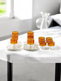 Almarjan Tea & Coffee Set 18 Pieces, Borosilicate Glass- Modern Serveware