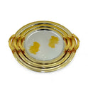 Luxurious Round Tray Set - 3-Piece Gold & Silver Collection