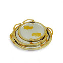 Luxurious Round Tray Set - 3-Piece Gold & Silver Collection