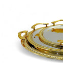 Luxurious Round Tray Set - 3-Piece Gold & Silver Collection