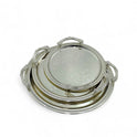Luxurious Round Tray Set - 3-Piece Gold & Silver Collection