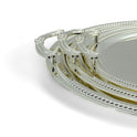 Luxurious Round Tray Set - 3-Piece Gold & Silver Collection