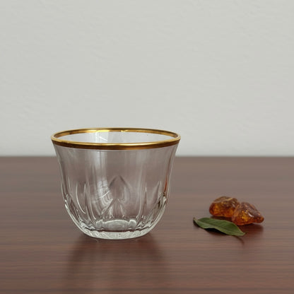 Cawa Arabic Coffee Cups Set Gold – 6 Pieces (80cc, Turkish Made)