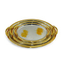 Elegant Oval Tray Set - 3-Piece Gold & Silver Collection