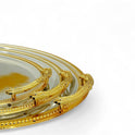 Elegant Oval Tray Set - 3-Piece Gold & Silver Collection