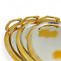Elegant Oval Tray Set - 3-Piece Gold & Silver Collection