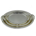 Elegant Oval Tray Set - 3-Piece Gold & Silver Collection