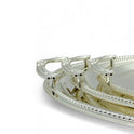 Elegant Oval Tray Set - 3-Piece Gold & Silver Collection