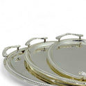Elegant Oval Tray Set - 3-Piece Gold & Silver Collection