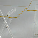 Chic 4-Piece Acrylic Table Set with Gold Accents