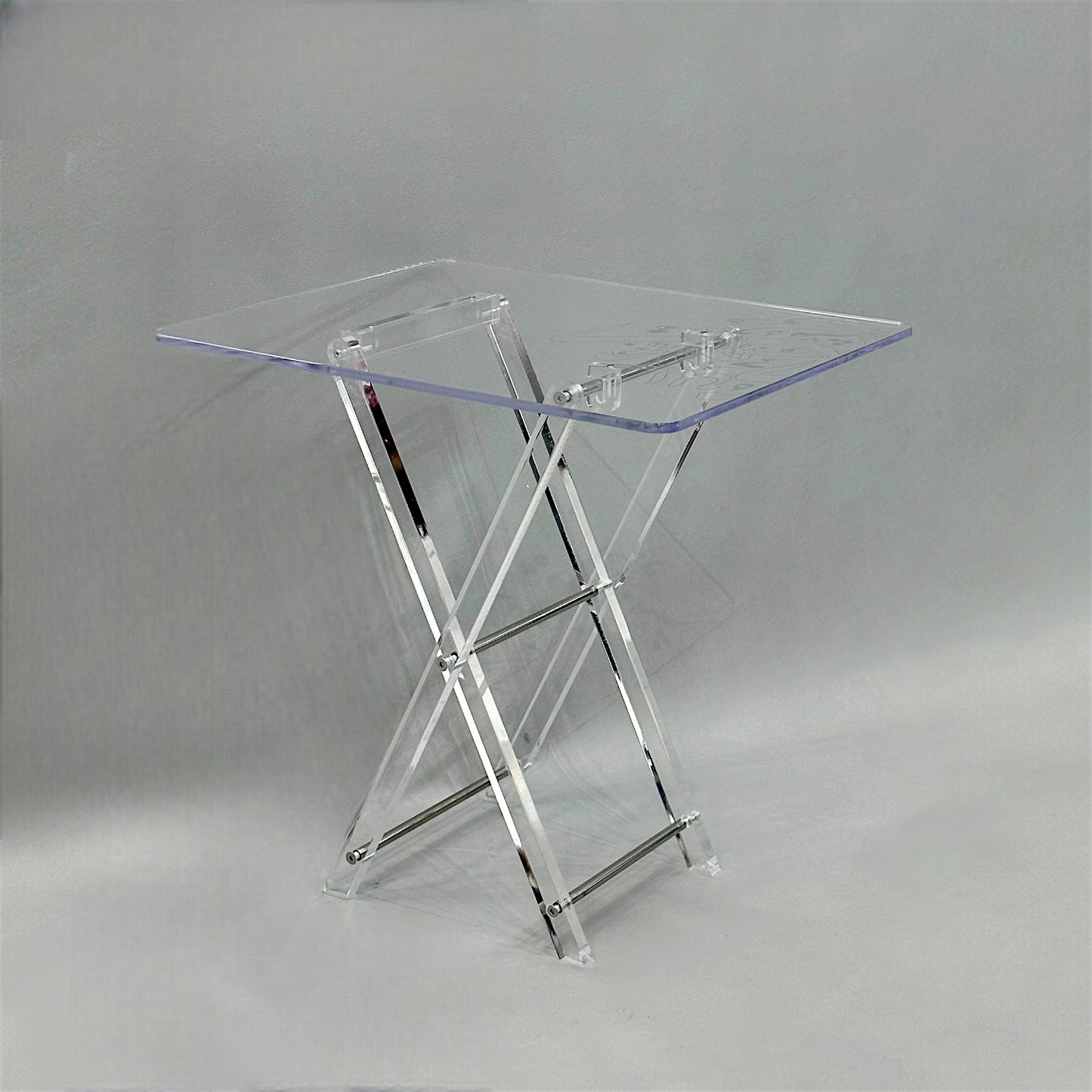 Artistic 4-Piece Acrylic Table Set with Calligraphic Design