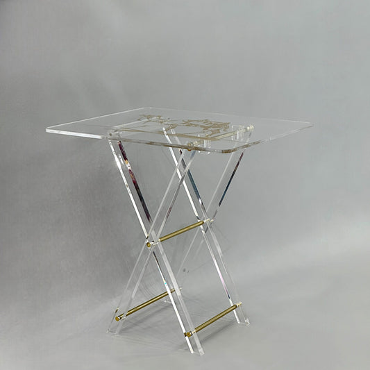 Luxe 4-Piece Acrylic Table Set with Gold Accents