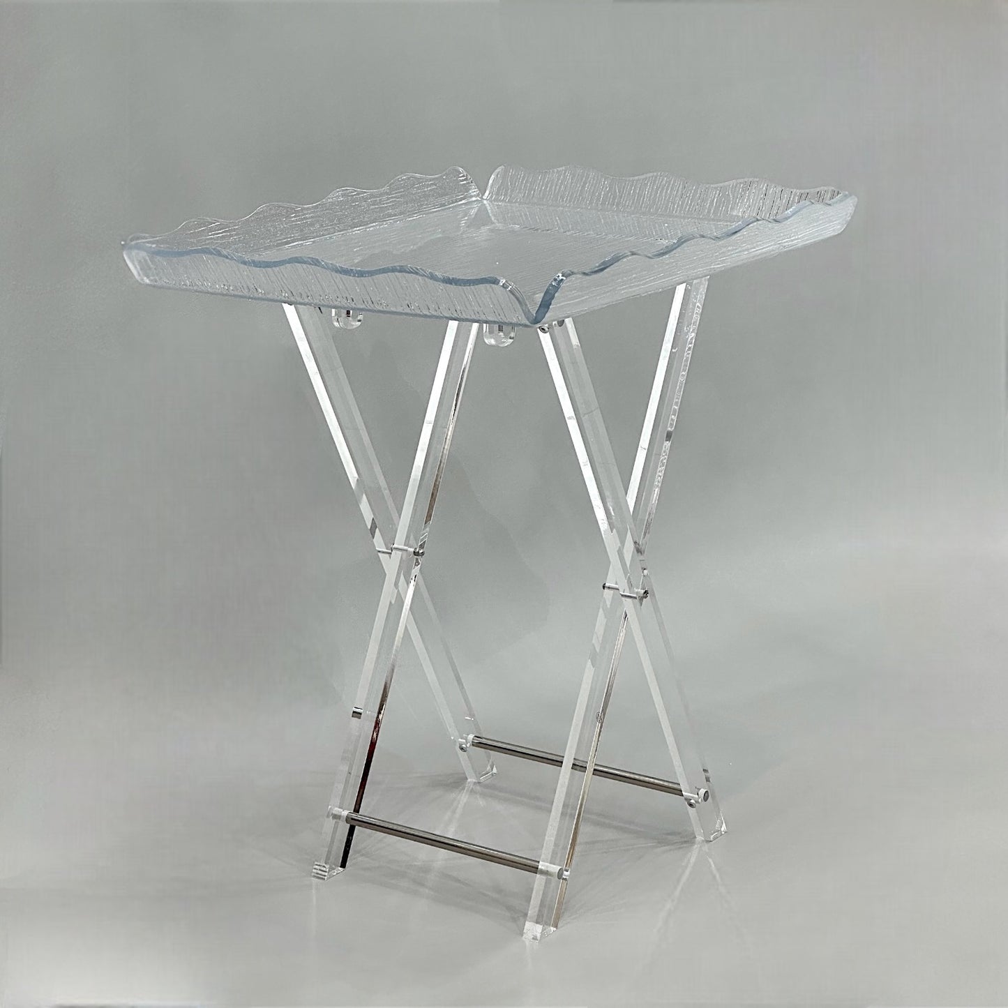 Chic 4-Piece Acrylic Tables with Wavy Edges