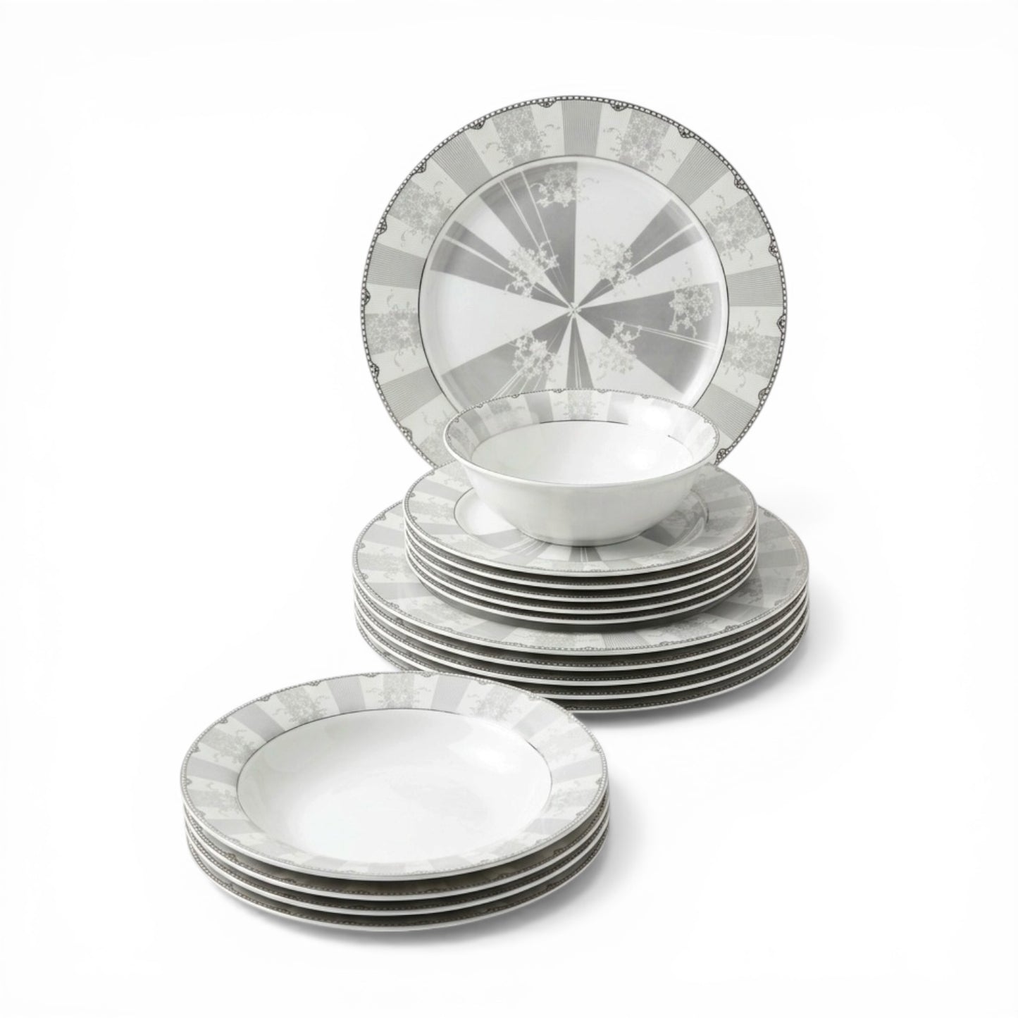 24-Piece Porcelain Dinner Set – Elegant Classic Design - Mawaeen