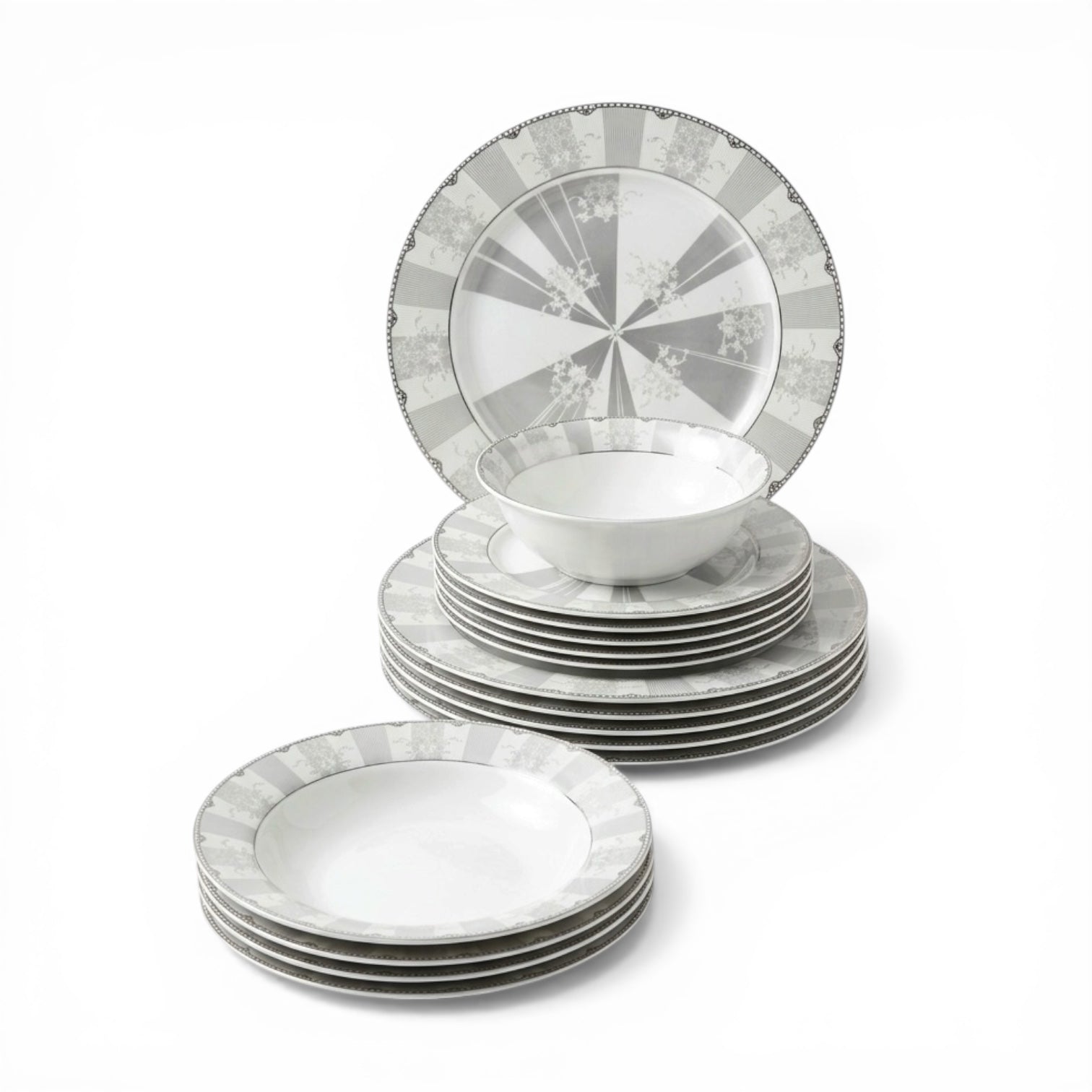 24-Piece Porcelain Dinner Set – Elegant Classic Design