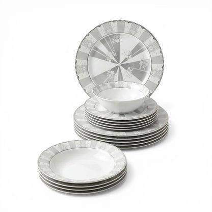 24-Piece Porcelain Dinner Set – Elegant Classic Design - Mawaeen