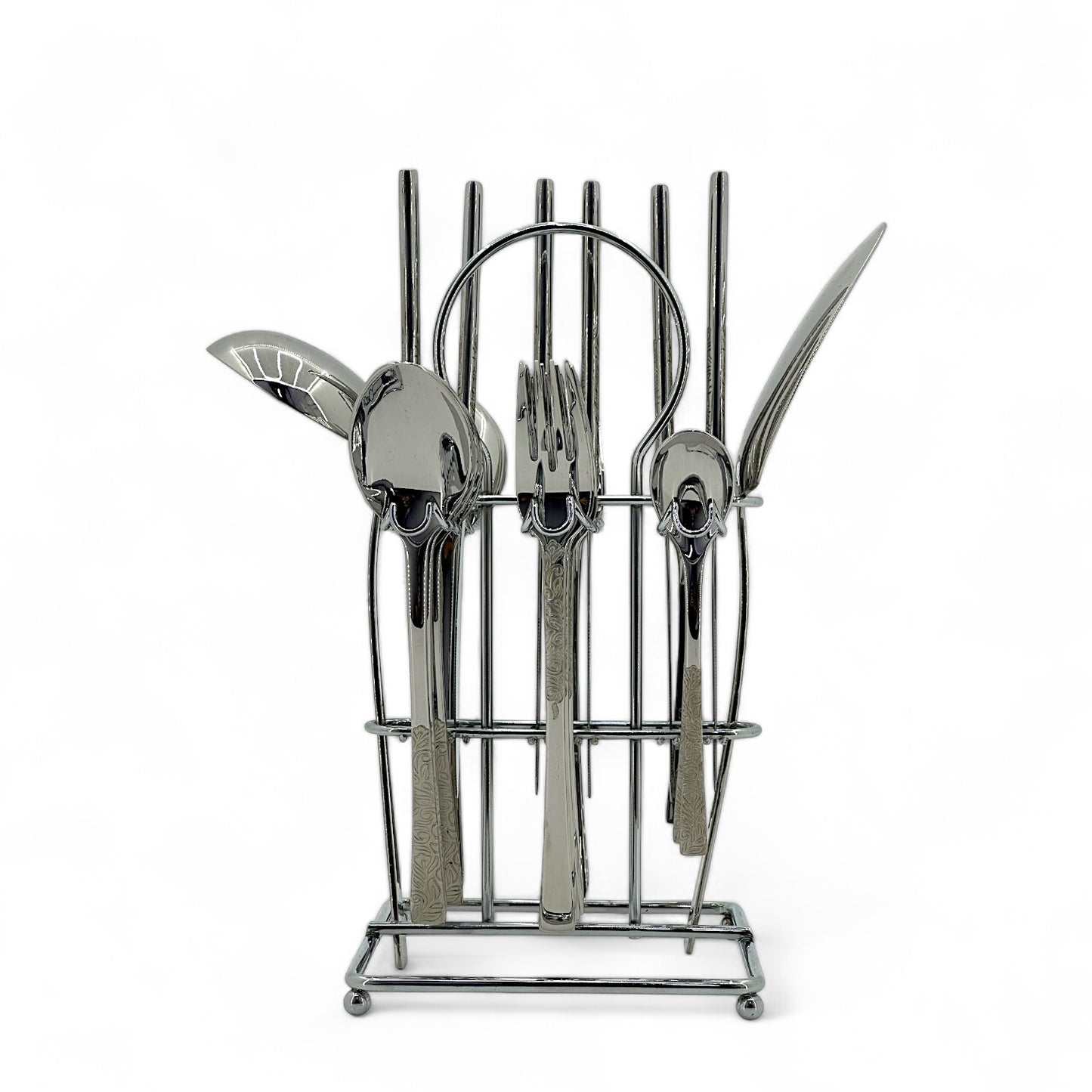 Elegant Cutlery Set with Stand