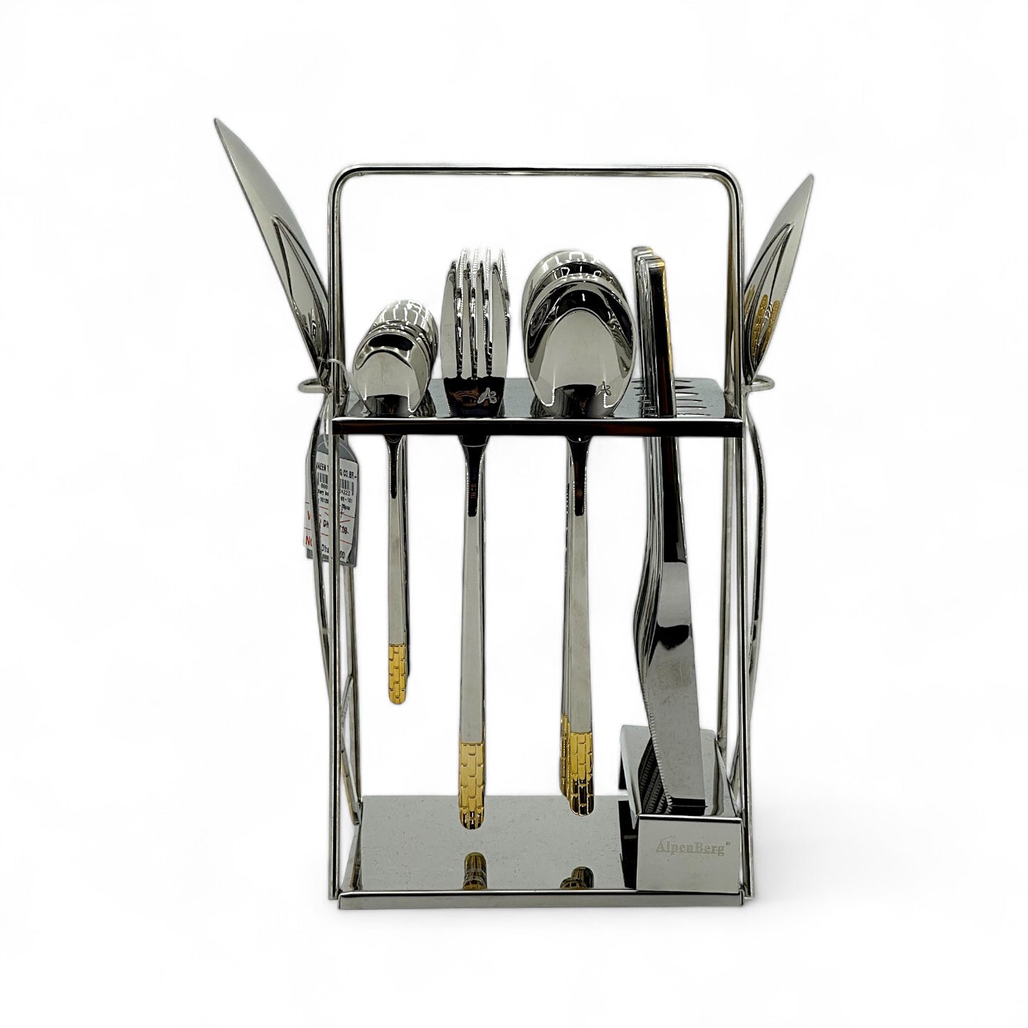 Modern Cutlery Set with Gold Accents