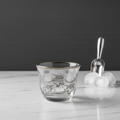 Cawa Arabic Coffee Cups Set Silver – 6 Pieces (80cc, Turkish Made)