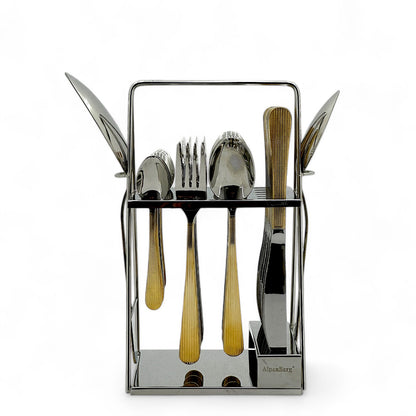 Gold-Trimmed Cutlery Set with Elegant Design