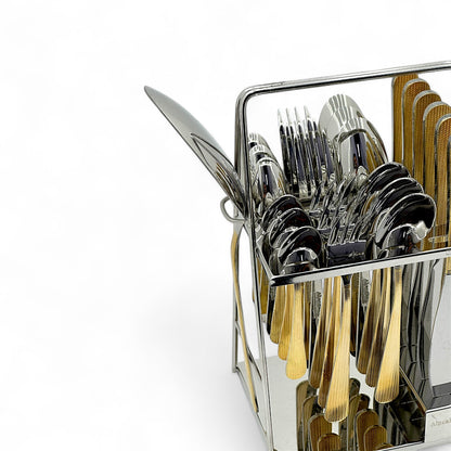 Gold-Trimmed Cutlery Set with Elegant Design