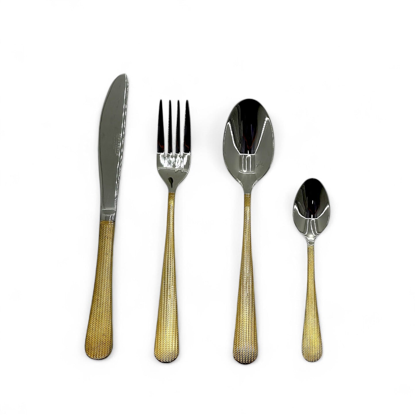 Gold-Trimmed Cutlery Set with Elegant Design