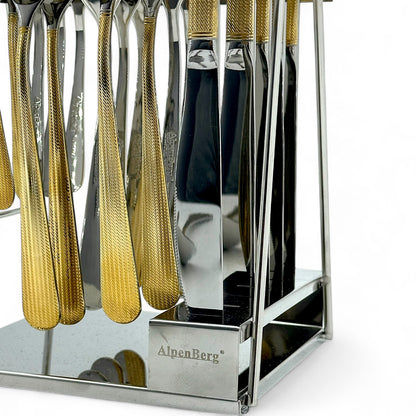 Gold-Trimmed Cutlery Set with Elegant Design