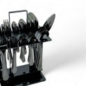 38 Piece Black and Silver Cutlery Set