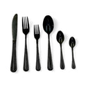38 Piece Black and Silver Cutlery Set