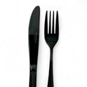 38 Piece Black and Silver Cutlery Set