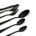 38 Piece Black and Silver Cutlery Set