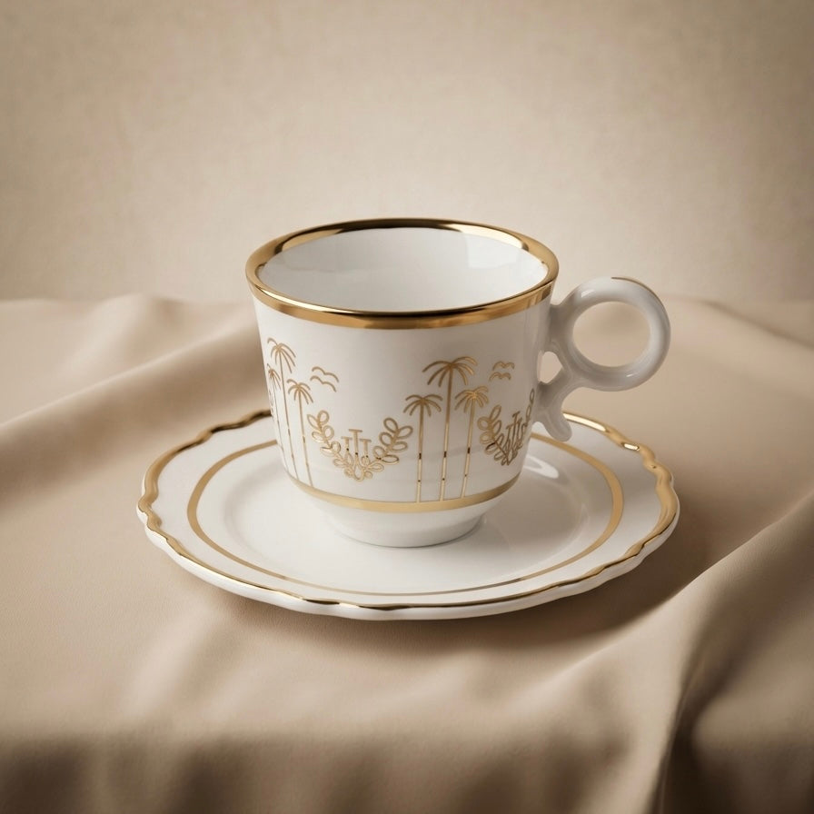 Luxury Istikana Tea Set with Saucers (6 pcs) | Arabic Tea Glass Set UAE - Mawaeen
