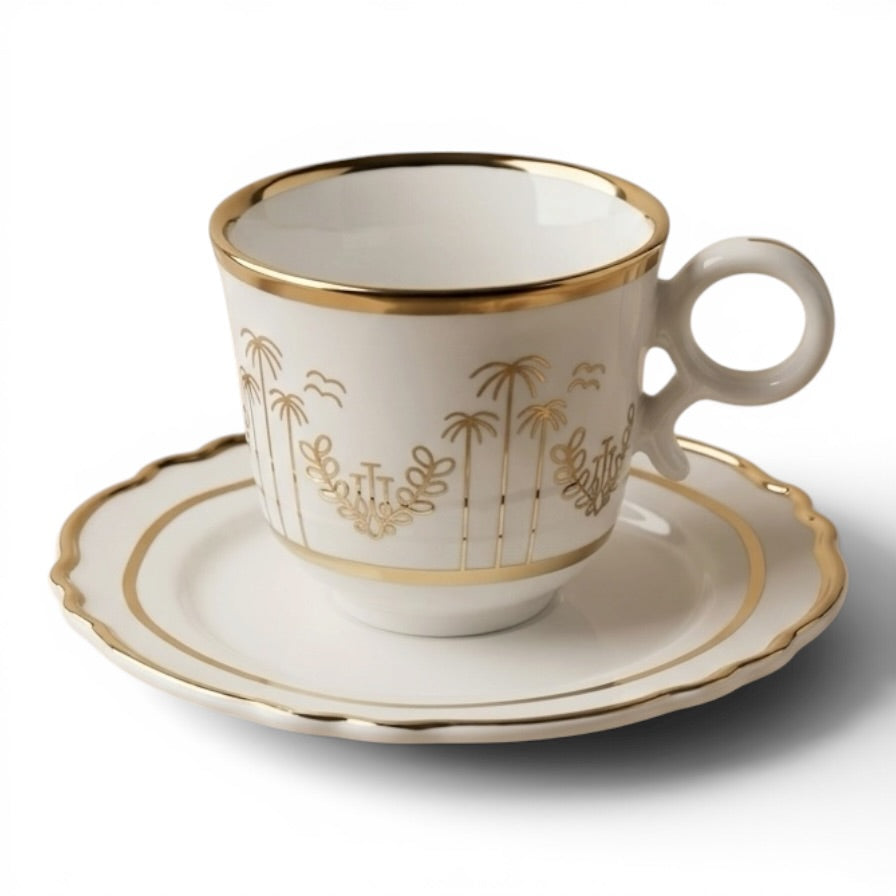 Luxury Istikana Tea Set with Saucers (6 pcs) | Arabic Tea Glass Set UAE
