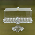 Elegant Glass Cake Stand with Acrylic Cover